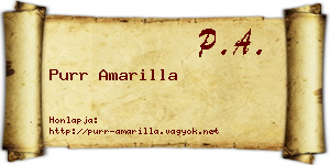 Purr Amarilla névjegykártya